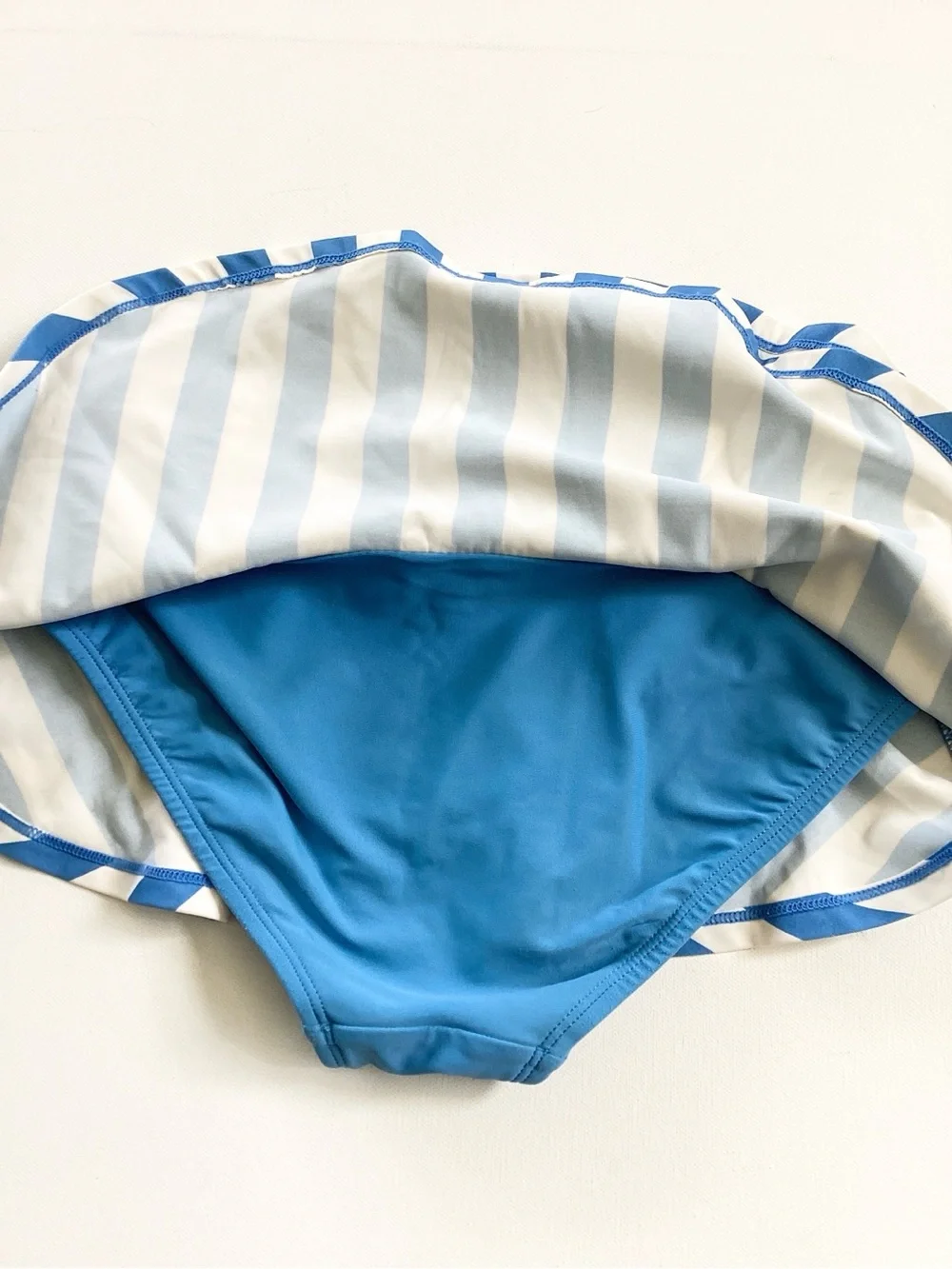 Hanna Andersson Blue and White Striped Two Piece Swim Suit